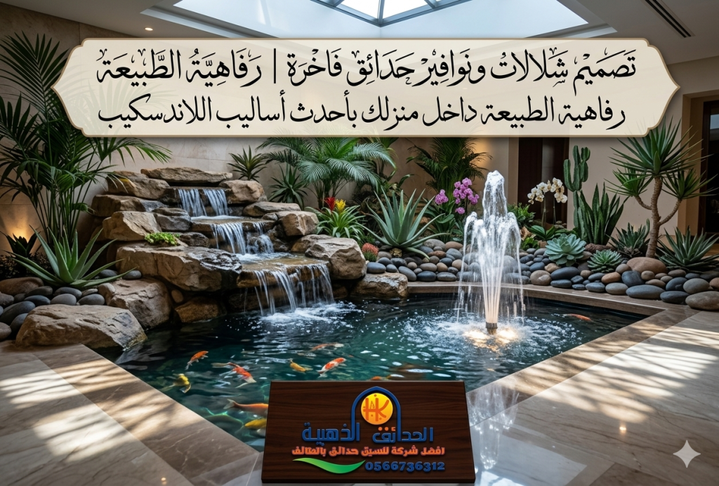 تصميم شلالات ونوافير حدائق فاخرة | رفاهية الطبيعة داخل منزلك بأحدث أساليب اللاندسكيب