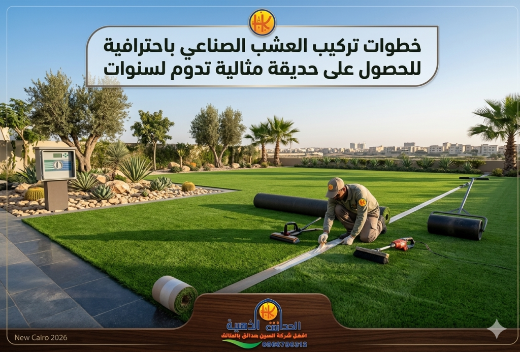 خطوات تركيب العشب الصناعي