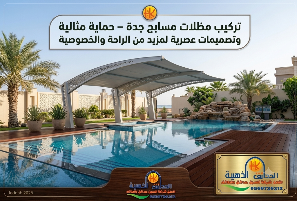 تركيب مظلات مسابح جدة – حماية مثالية وتصميمات عصرية لمزيد من الراحة والخصوصية